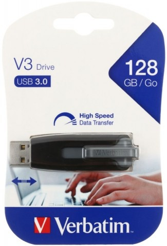 Флэш-накопитель Verbatim V3 Drive 128Gb, корпус черный - фото 1 - id-p131175804