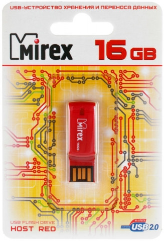 Флэш-накопитель Mirex Host 16Gb, корпус красный - фото 1 - id-p131175806