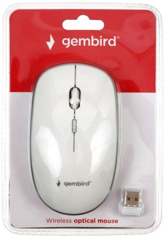 Мышь компьютерная Gembird MUSW-4B-01 беспроводная, белая - фото 2 - id-p131175827