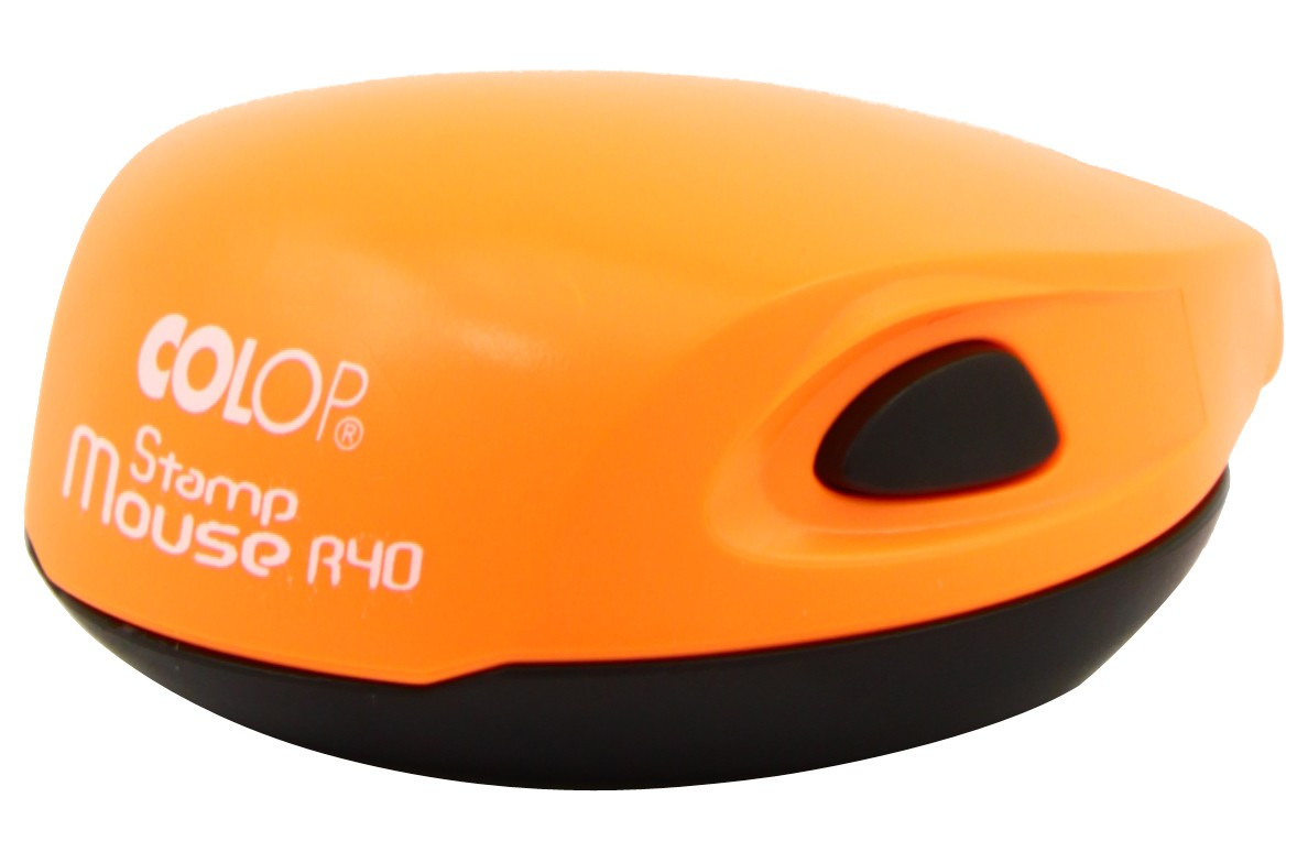 Полуавтоматическая оснастка Colop Stamp Mouse R40 для клише печати &#248;40 мм, корпус неон оранжевый - фото 3 - id-p131174757