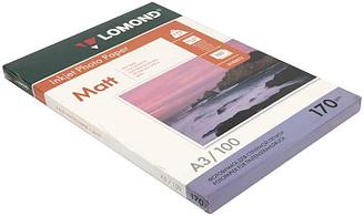 Бумага для струйной фотопечати матовая двусторонняя Lomond  А3 (297*420 мм), 170 г/м2, 100 л.