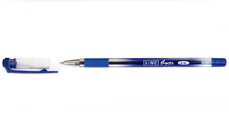 Ручка шариковая Linc Glycer корпус прозрачный, стержень синий - фото 1 - id-p131170416