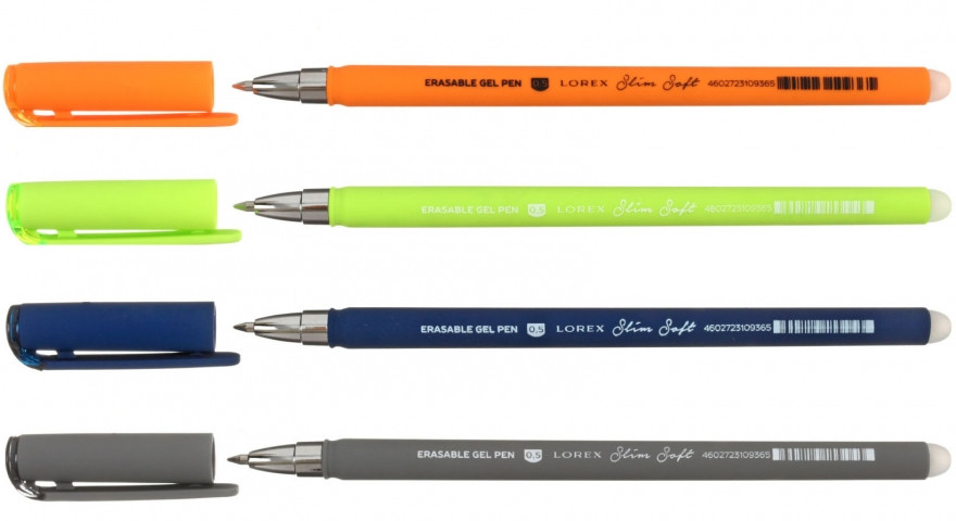 Ручка гелевая Lorex «Пиши-стирай» Draft, корпус ассорти, стержень синий - фото 1 - id-p131175886