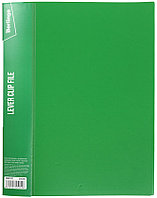 Папка пластиковая с боковым зажимом и карманом Berlingo Standart толщина пластика 0,7 мм, зеленая