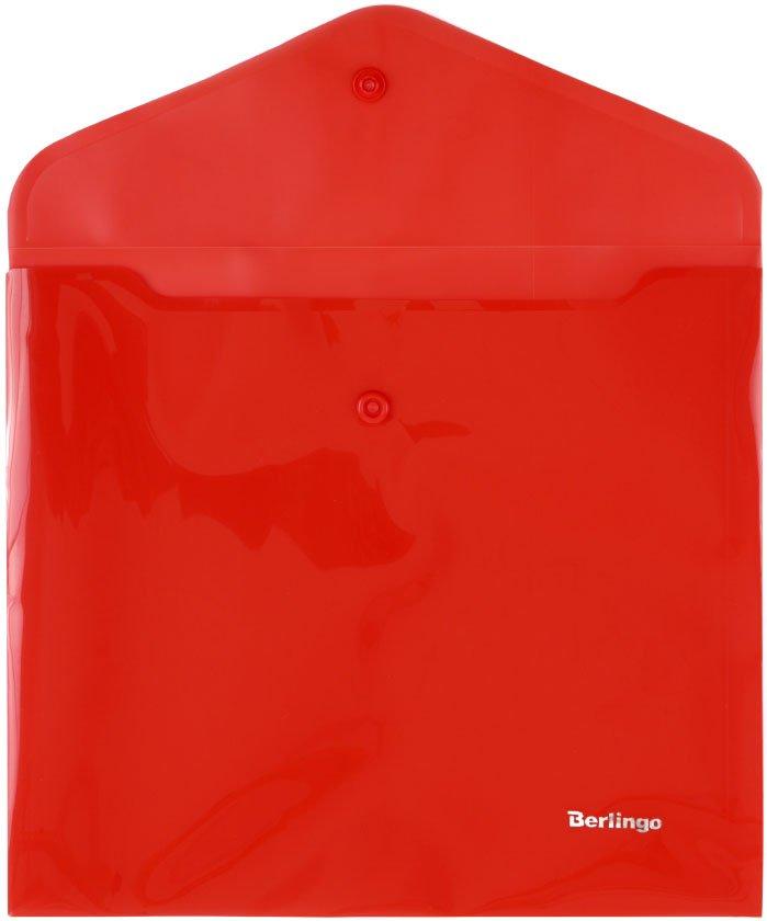 Папка-конверт пластиковая на кнопке Berlingo А5+ толщина пластика 0,18 мм, красная - фото 3 - id-p131173617