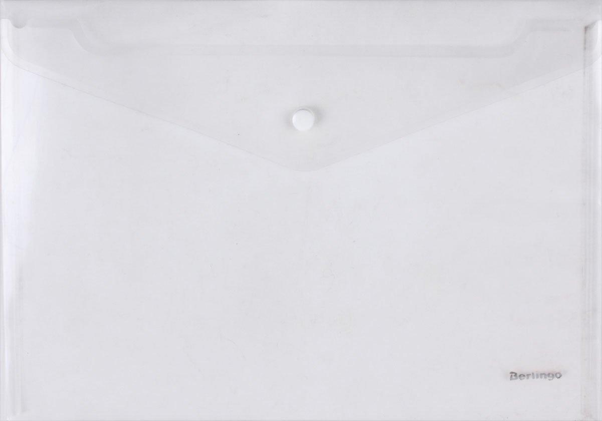 Папка-конверт пластиковая на кнопке Berlingo А4+ толщина пластика 0,18 мм, белая - фото 2 - id-p131173618