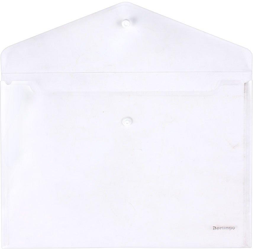 Папка-конверт пластиковая на кнопке Berlingo А4+ толщина пластика 0,18 мм, белая - фото 3 - id-p131173618