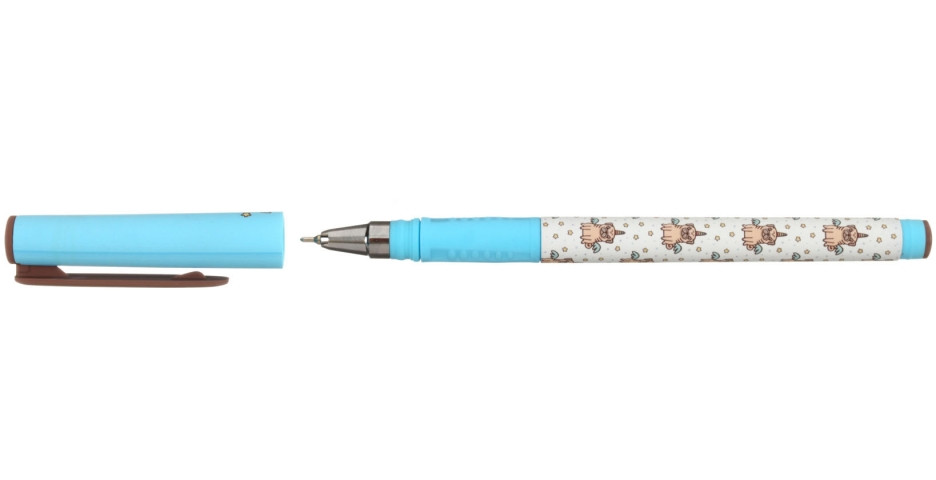 Ручка шариковая Lorex Double Soft с рисунком Pug-Unicorn, стержень синий - фото 1 - id-p131175890