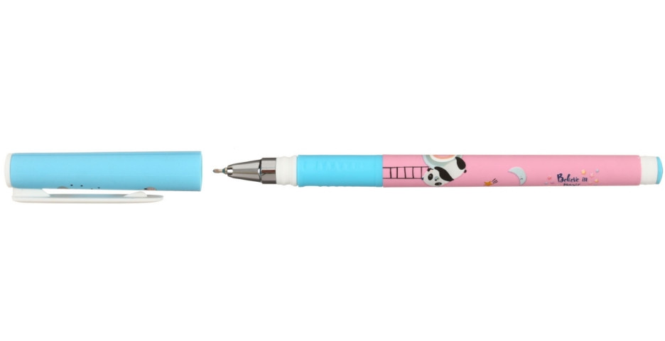 Ручка шариковая Lorex Double Soft с рисунком Panda, стержень синий - фото 1 - id-p131175893