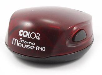 Полуавтоматическая оснастка Colop Stamp Mouse R40 для клише печати &#248;40 мм, корпус рубинового цвета