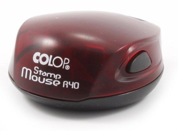 Полуавтоматическая оснастка Colop Stamp Mouse R40 для клише печати &#248;40 мм, корпус рубинового цвета - фото 1 - id-p131171506