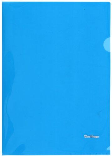 Папка-уголок пластиковая Berlingo А4+ толщина пластика 0,18 мм, прозрачная синяя - фото 2 - id-p131173634