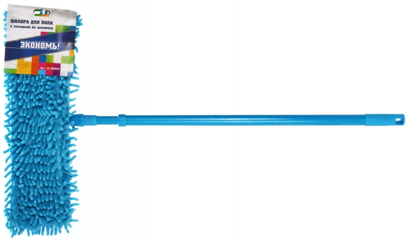 Швабра для пола Perfecto linea размер насадки 43*14 см, размер черенка 60*110 см, голубая - фото 3 - id-p131175942