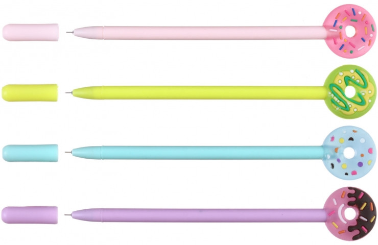 Ручка гелевая Sofun корпус ассорти, стержень синий, «Пончик» - фото 1 - id-p131175956