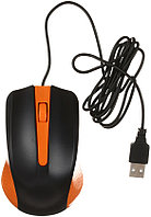 Мышь компьютерная Sh. SH05B USB, проводная, черно-оранжевая