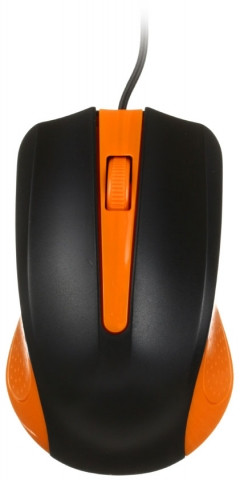 Мышь компьютерная Sh. SH05B USB, проводная, черно-оранжевая - фото 3 - id-p131175973