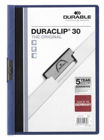 Папка пластиковая с клипом Durable Duraclip А4, 30 л., толщина пластика 0,4 мм, темно-синяя - фото 2 - id-p131171570