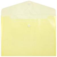 Папка-конверт пластиковая на кнопке inФормат А5+ 280*210 мм, толщина пластика 0,18 мм, прозрачная желтая