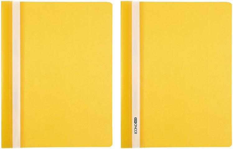 Папка-скоросшиватель пластиковая А4 Economix толщина пластика 0,16 мм, желтая (оттенок ассорти) - фото 2 - id-p131172667
