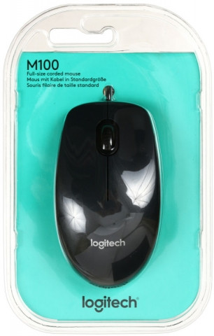 Мышь компьютерная Logitech M100 USB, проводная, серая - фото 3 - id-p131175995