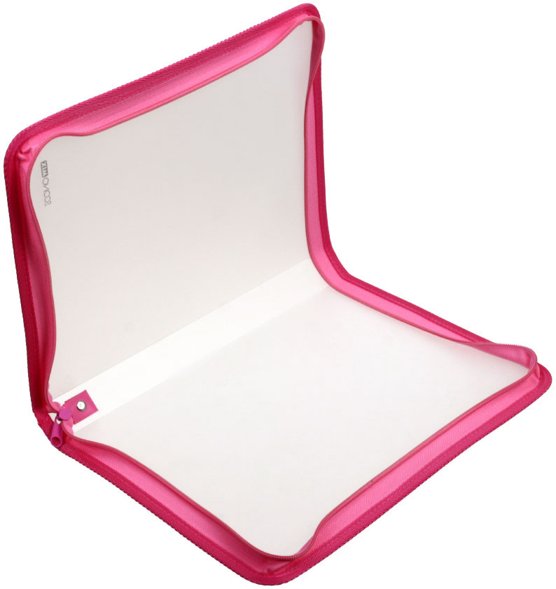 Папка пластиковая на молнии Economix толщина пластика 0,5 мм, прозрачная с розовым - фото 1 - id-p131176005