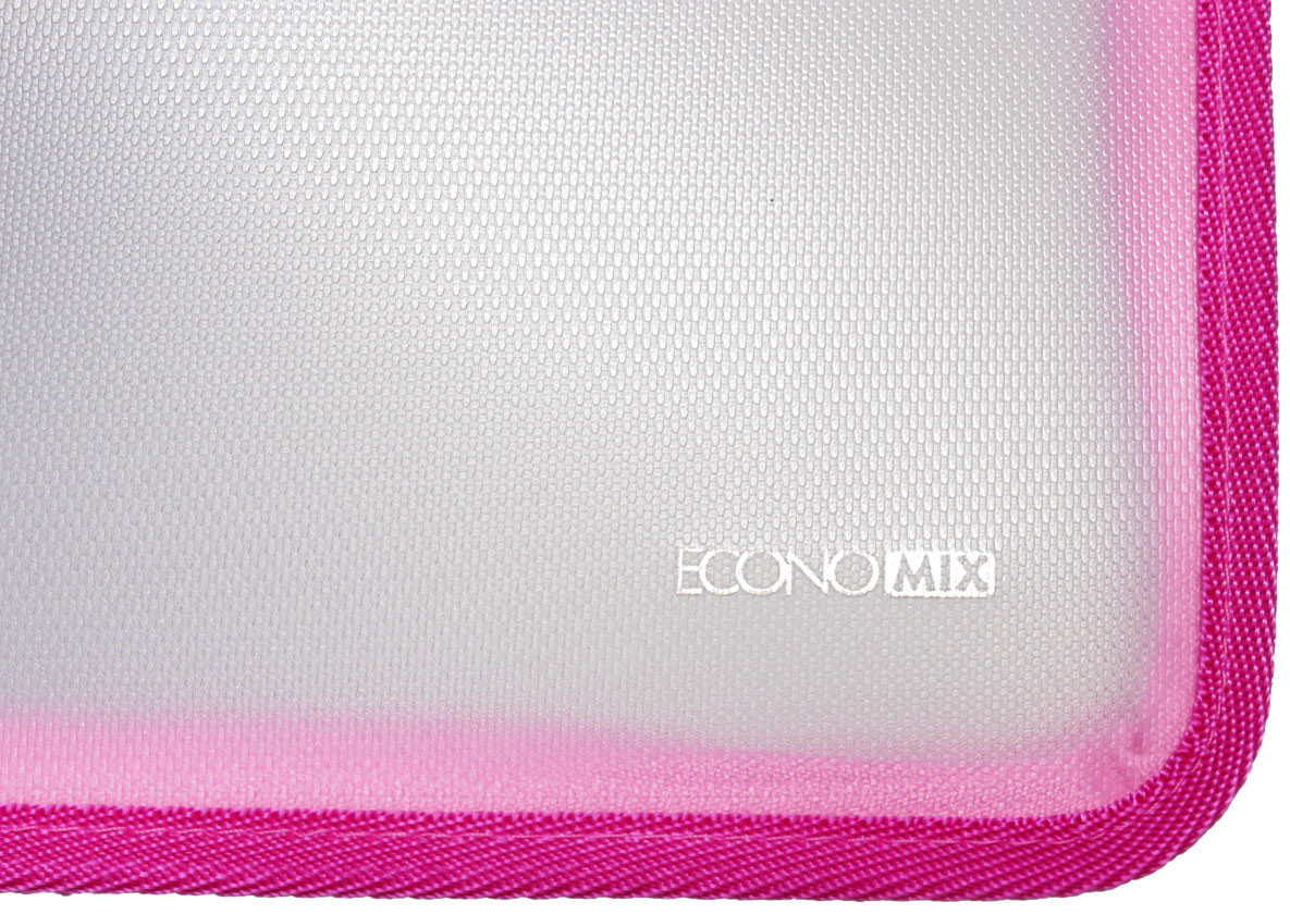Папка пластиковая на молнии Economix толщина пластика 0,5 мм, прозрачная с розовым - фото 2 - id-p131176005