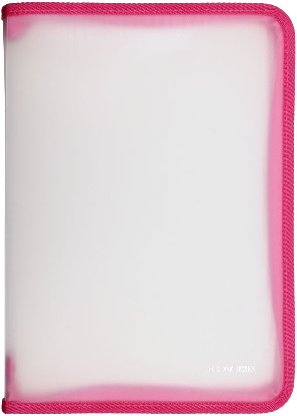 Папка пластиковая на молнии Economix толщина пластика 0,5 мм, прозрачная с розовым - фото 4 - id-p131176005