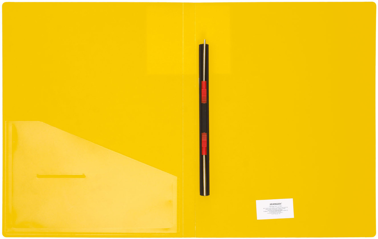 Папка-скоросшиватель пластиковая с пружиной Stanger толщина пластика 0,7 мм, желтая - фото 1 - id-p131171602