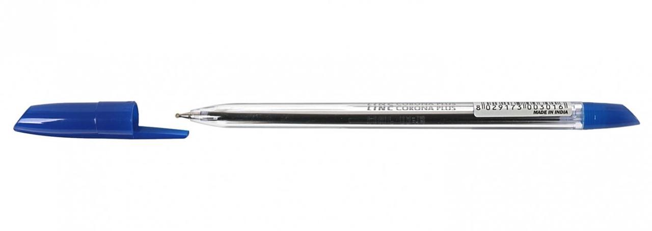 Ручка шариковая Linc Corona Plus корпус прозрачный, стержень синий - фото 1 - id-p131171606