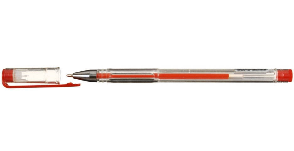 Ручка гелевая OfficeSpace корпус прозрачный, стержень красный - фото 1 - id-p131176041