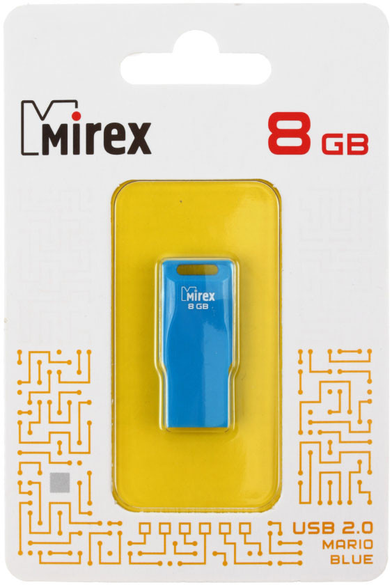 Флеш-накопитель Mirex Mario (Color Blade) 8Gb, корпус синий - фото 2 - id-p131176053