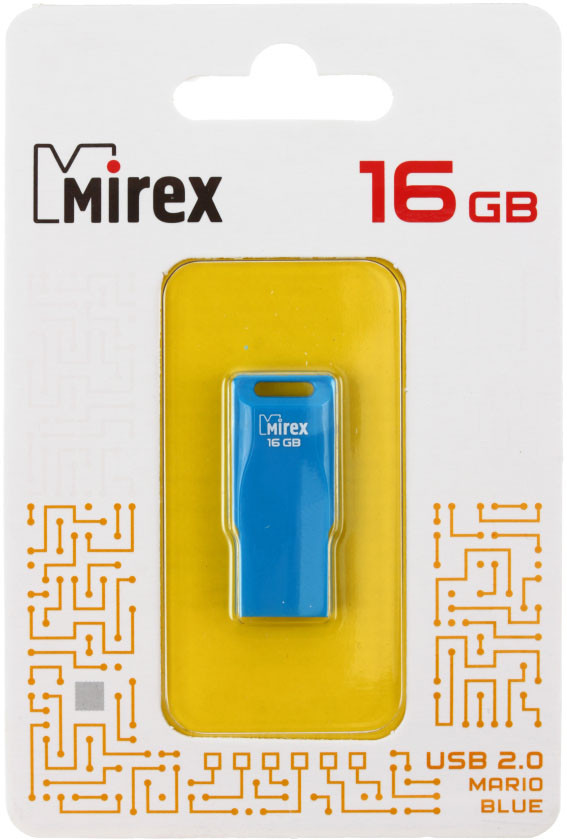 Флеш-накопитель Mirex Mario (Color Blade) 16Gb, корпус синий - фото 2 - id-p131176054
