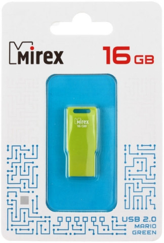 Флеш-накопитель Mirex Mario (Color Blade) 16Gb, корпус зеленый - фото 1 - id-p131176059