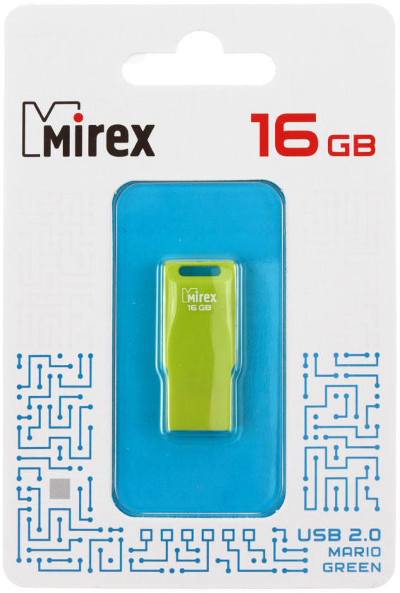Флеш-накопитель Mirex Mario (Color Blade) 16Gb, корпус зеленый - фото 2 - id-p131176059