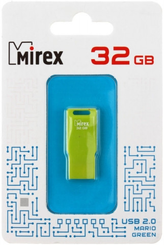 Флеш-накопитель Mirex Mario (Color Blade) 32Gb, корпус зеленый - фото 1 - id-p131176060