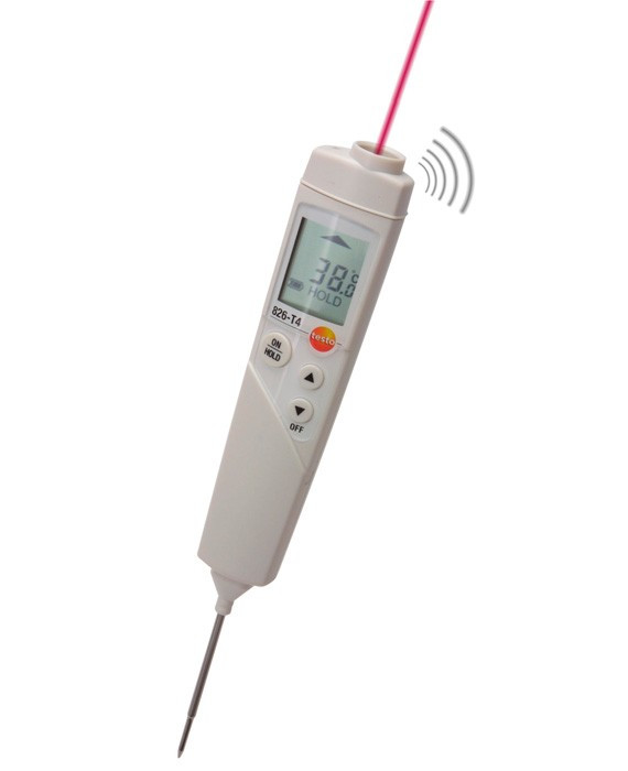 Testo 826-T4 Инфракрасный термометр с лазерным указателем и проникающим пищевым зондом, оптика 6:1