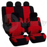 Комплект чехлов на автомобильные сидения Car Seat Cover 9 предметов (чехлы для автомобиля) Красные, фото 1