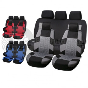 Комплект чехлов на автомобильные сидения Car Seat Cover 9 предметов (чехлы для автомобиля) Серые, фото 1