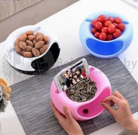 Двойная тарелка для снеков (семечек) и подставка для телефона (3 в 1) Creative  Fashionable Fruit Platter, фото 1