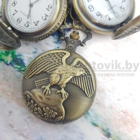 Карманные часы с цепочкой и карабином Орел, фото 1