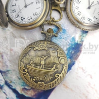 Карманные часы с цепочкой и карабином Охота