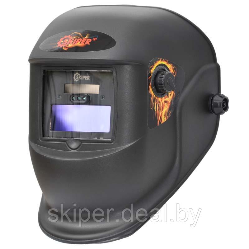 Сварочная маска SKIPER 6000X-PRO (LED подсветка, 1/1/1/2; 90х35мм;DIN 4/9/13, шлиф) - фото 1 - id-p131215619