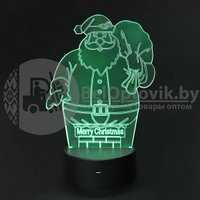 3 D Creative Desk Lamp (Настольная лампа голограмма 3Д) Merry Christmas (Санта)