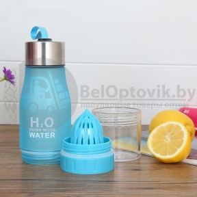 Бутылка с соковыжималкой H2O Drink More Water. NEW Лето 2019 Синий матовый цвет