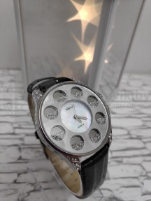 Часы женские Chopard Argent Geneve S9204 со стразами Черный, фото 1
