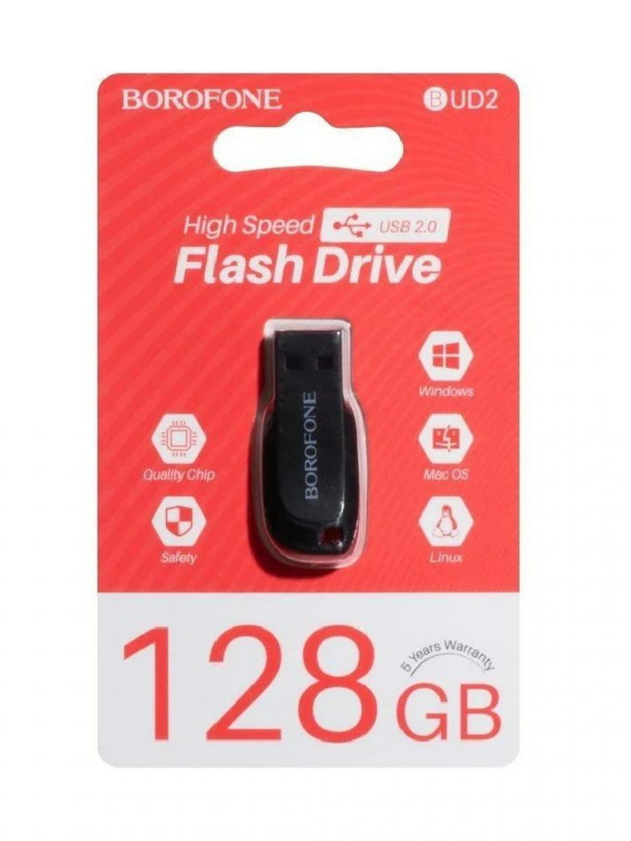 USB флэш-диск Borofone 128Gb BUD2 цвет: черный - фото 1 - id-p40069430