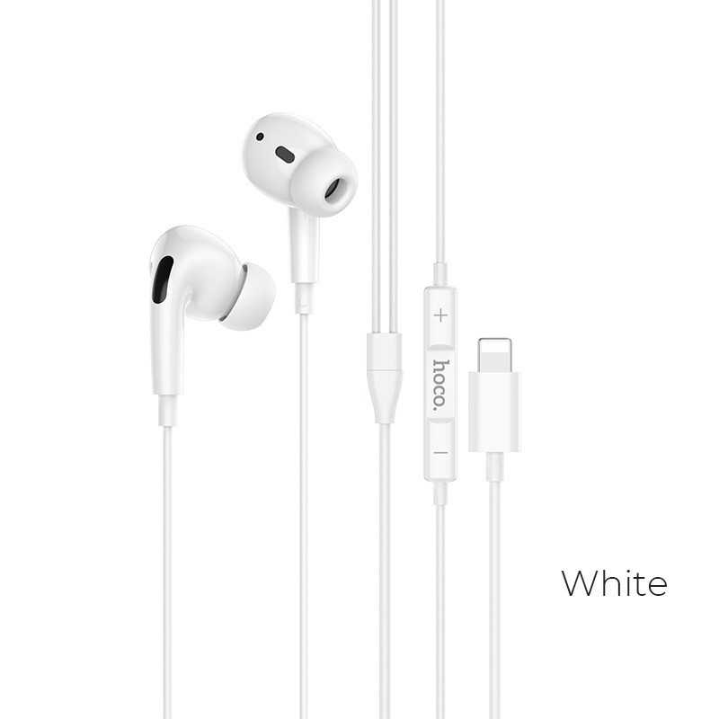 Наушники Hoco M1 EarPods Pro с микрофоном,проводные разьем Lightning цвет: белый - фото 1 - id-p78683052