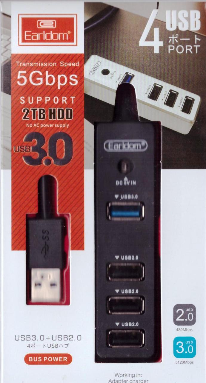 USB HUB EarlDom ET-HUB07 (черный) - фото 1 - id-p47324674