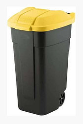 Контейнер для мусора на колесах REFUSE BIN 110 л, черный/желтый