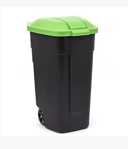 Контейнер для мусора на колесах REFUSE BIN 110 л, черный/зеленый - фото 1 - id-p131225891
